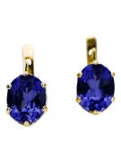 Yellow 8k gold 333 Sapphire earrings vec003x-sp Russian Soviet USSR Vintage Jewelry Art Deco style